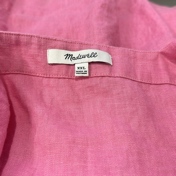 Madewell 100% Linen Pink Top Size XXL - Picture 6 of 7